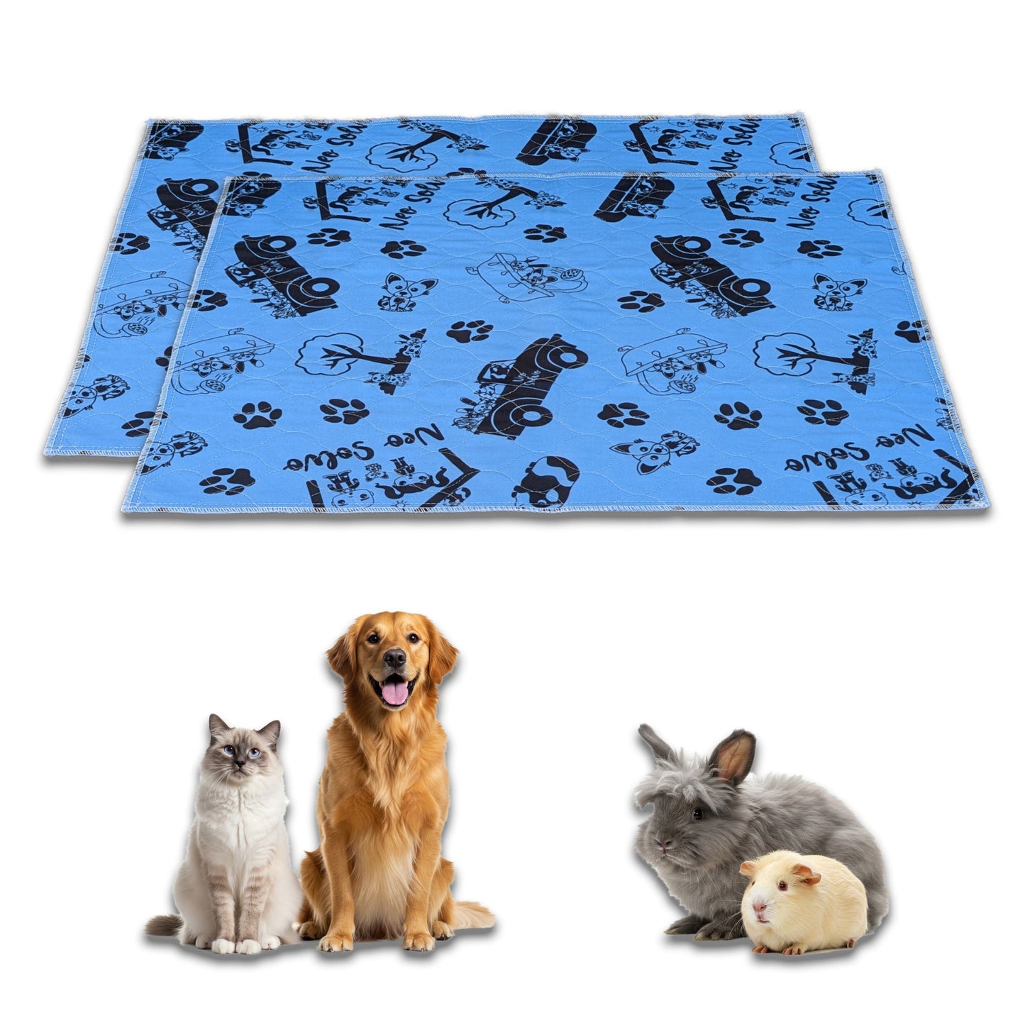 Non-Slip and Absorbent Mat - Potty Training - Cage Bottom - Under Bowls - Available in Multiple Colors and Sizes