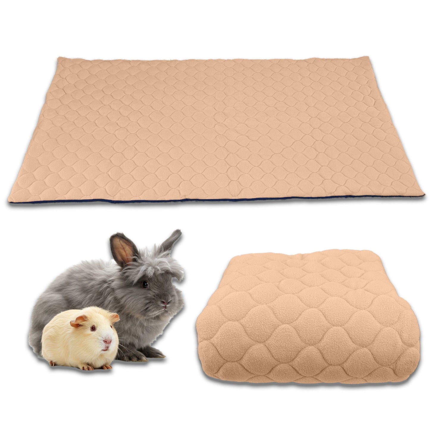 Fleece Guinea Pig and Rabbit Litter Mat - Absorbent and Waterproof - Easy to Clean - for C&C Cage and Enclosure - Available in Multiple Colors and Sizes