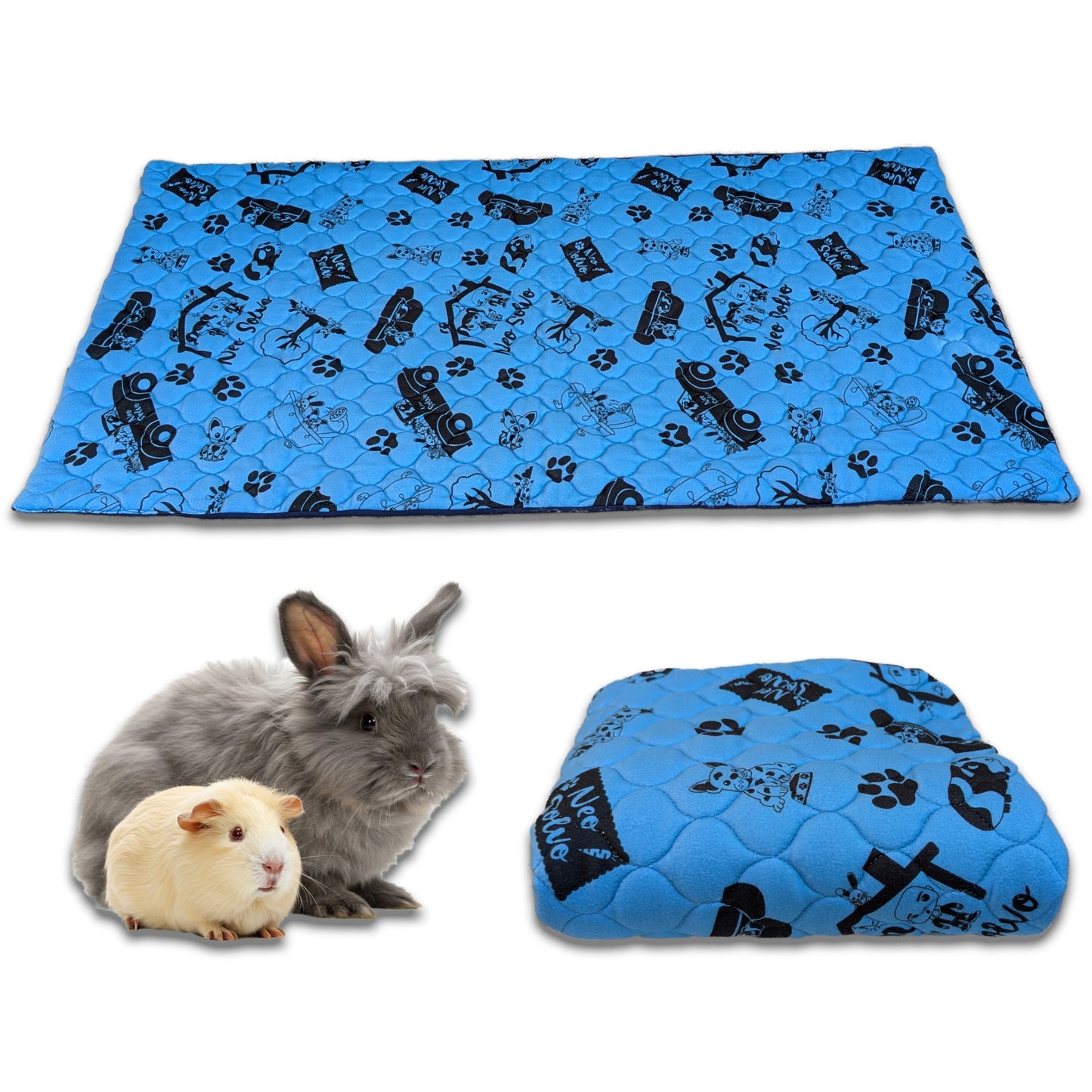 Fleece Guinea Pig and Rabbit Litter Mat - Absorbent and Waterproof - Easy to Clean - for C&C Cage and Enclosure - Available in Multiple Colors and Sizes