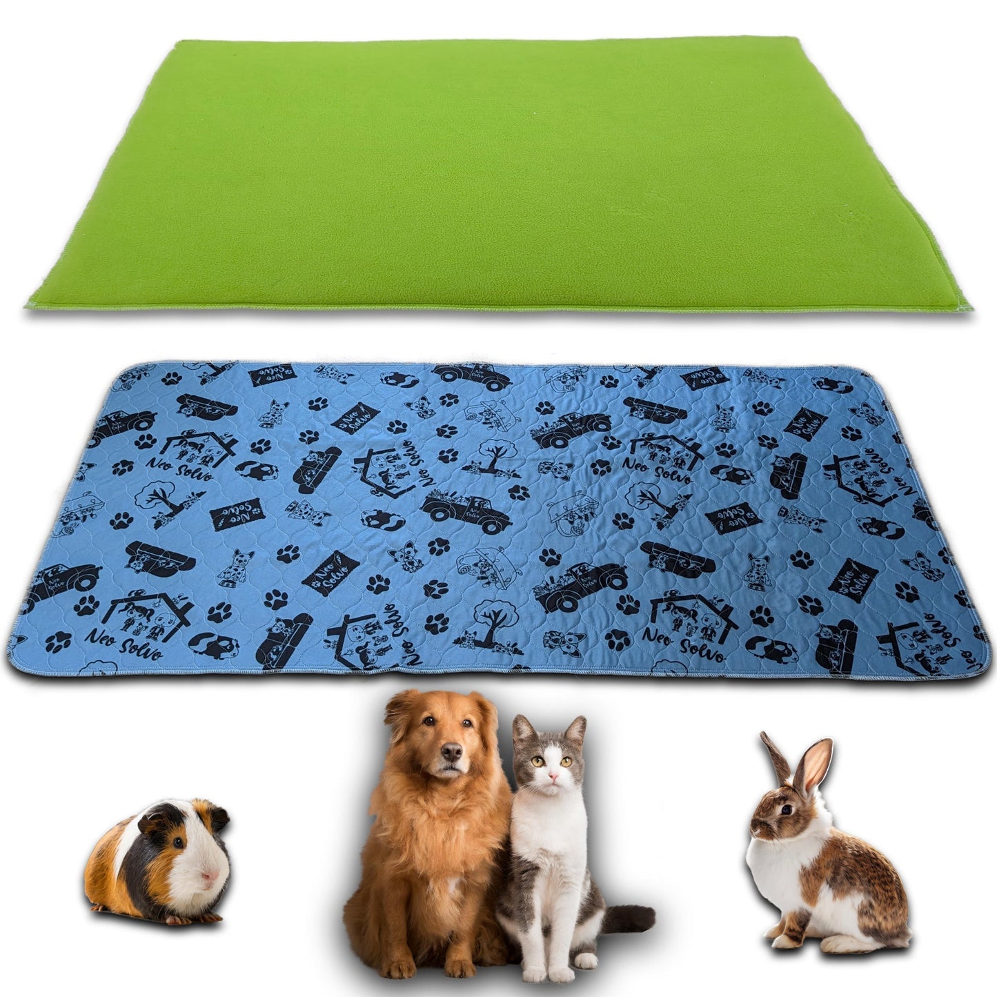 Pack multi-produits - Tapis Absorbant et Antidérapant + Polaire 3 en 1 : Coussin, Couverture et Tunnel - Disponible en multiples couleurs et tailles