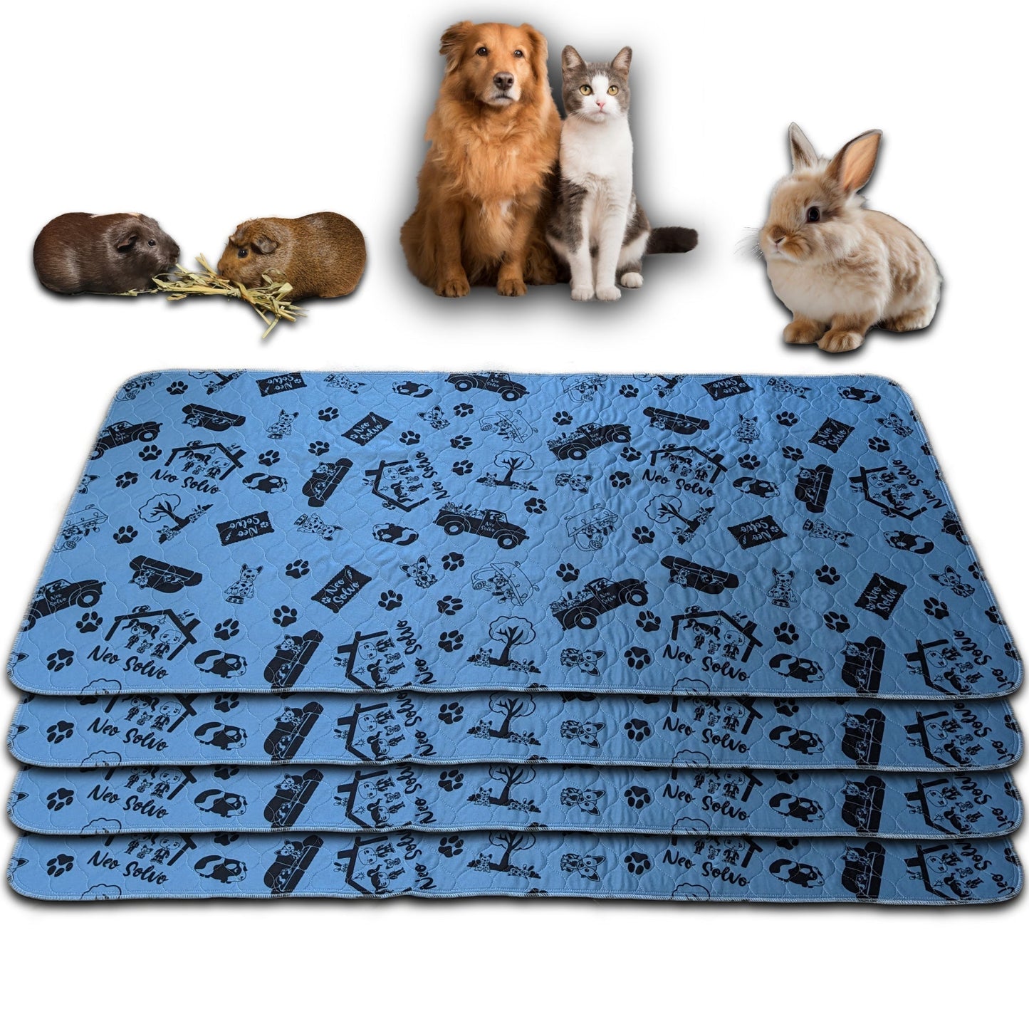 Tapis Antidérapant et Absorbant - Apprentissage de la Propreté - Fond de Cage - Sous les Gamelles  - Disponible en 5 tailles