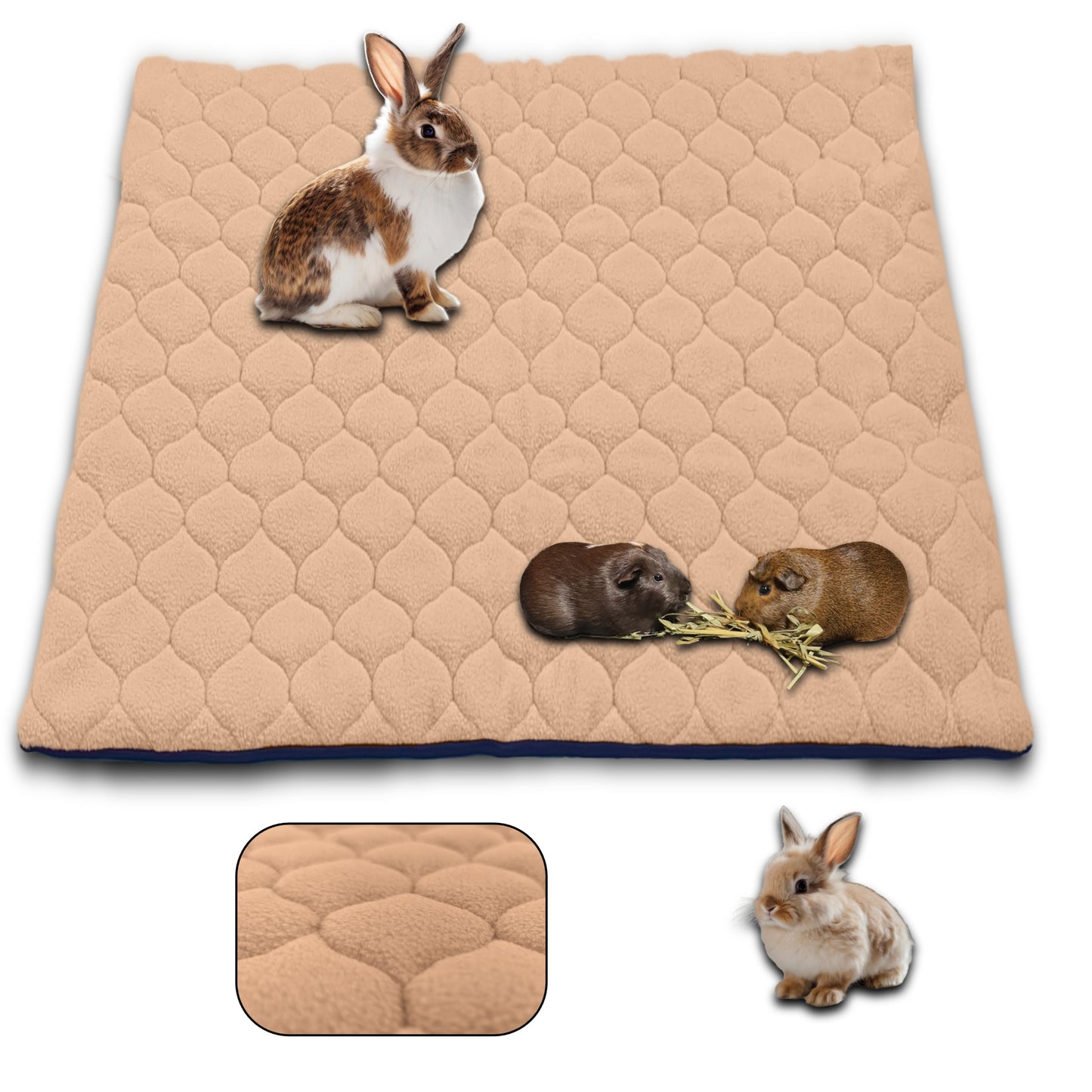 Tapis Litière Polaire pour Cochon d'Inde et Lapin - Absorbant et Imperméable - Facile à Nettoyer - Pour Cage et Enclos C&C - Disponible en multiples couleurs et tailles