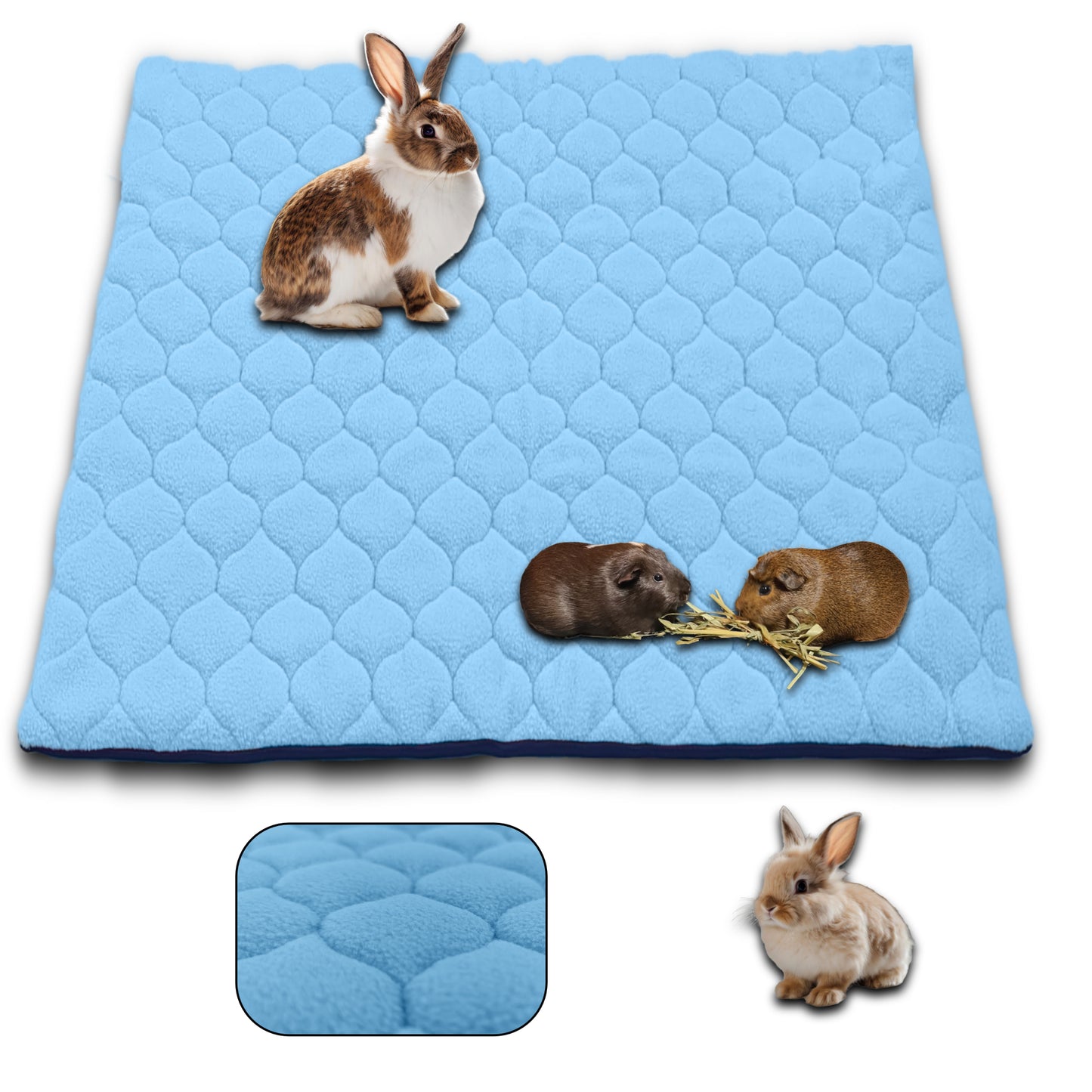 Tapis Litière Polaire pour Cochon d'Inde et Lapin - Absorbant et Imperméable - Facile à Nettoyer - Pour Cage et Enclos C&C - Disponible en multiples couleurs et tailles