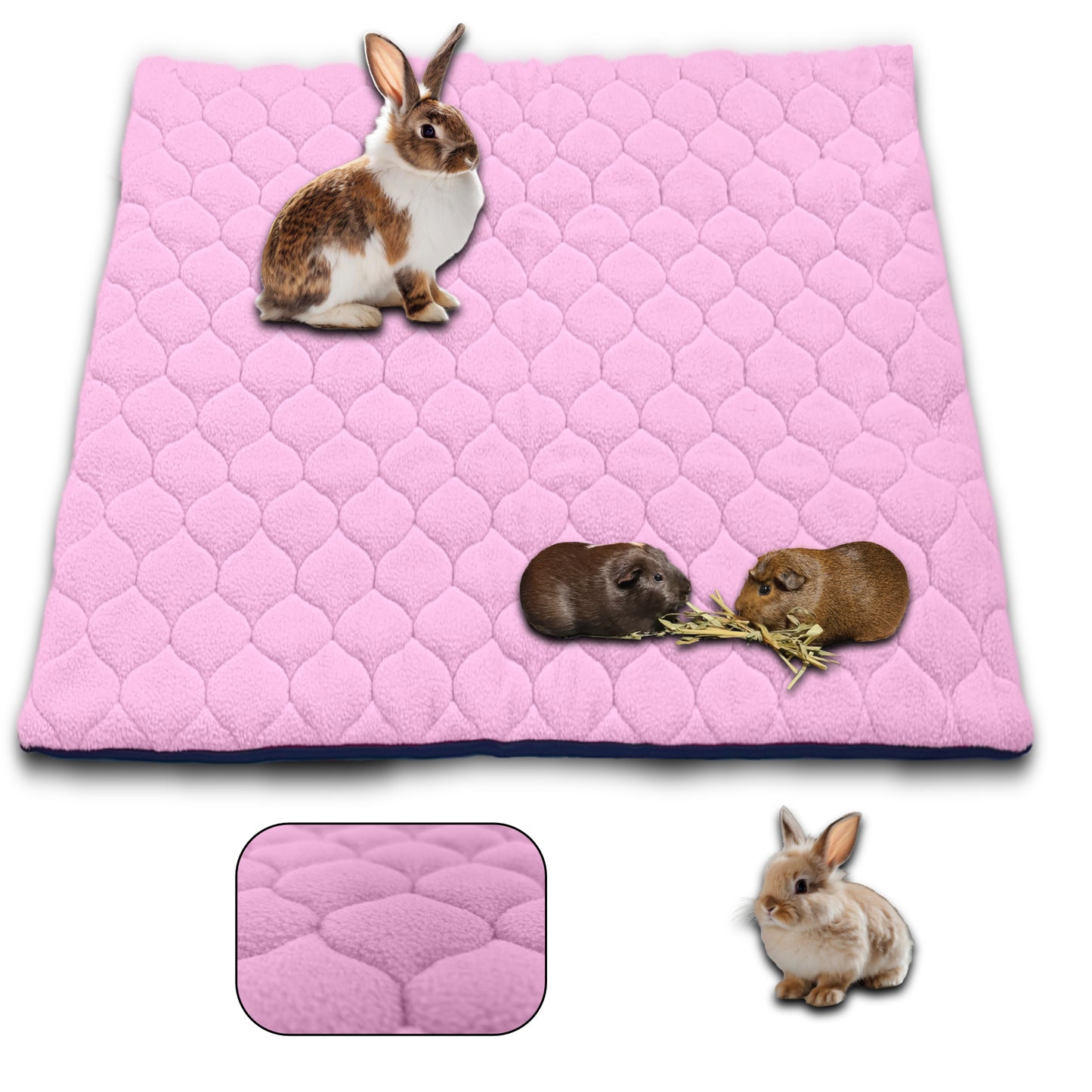 Tapis Litière Polaire pour Cochon d'Inde et Lapin - Absorbant et Imperméable - Facile à Nettoyer - Pour Cage et Enclos C&C - Disponible en multiples couleurs et tailles