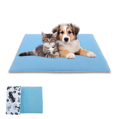 Coussin Réversible pour Chien et Chat - Face Polaire Douce et Absorbante et Face lisse et Fraiche en Polyester - Disponible en 2 couleurs et 3 tailles