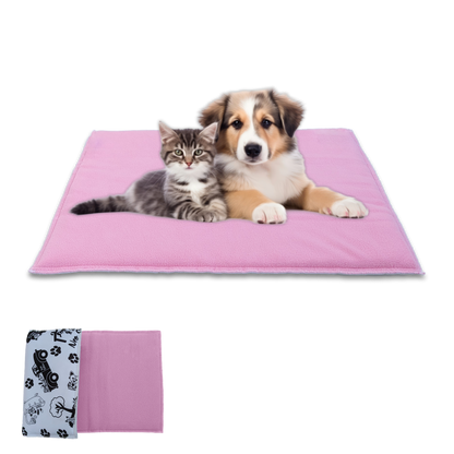 Reversible Dog and Cat Cushion - Soft and Absorbent Fleece Side and Smooth and Cool Polyester Side - Available in 2 Colors and 3 Sizes