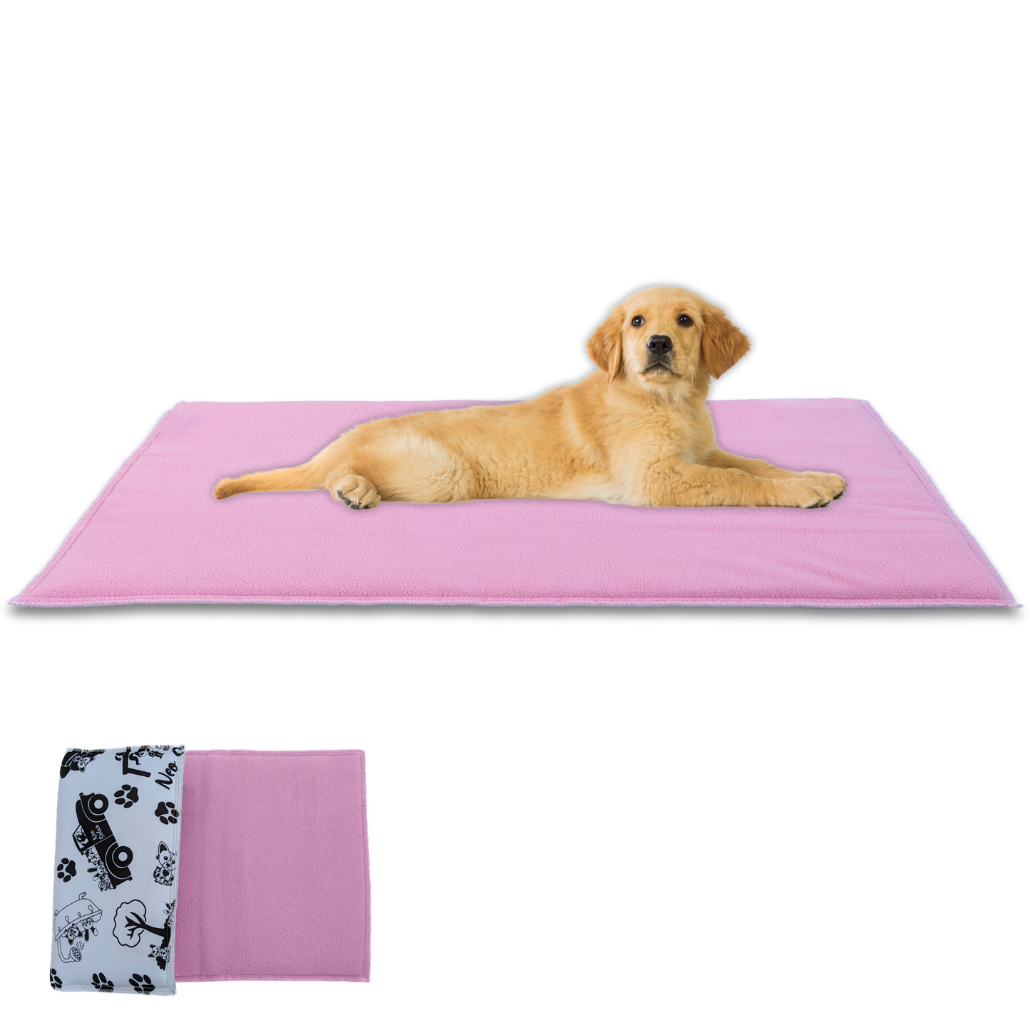 Reversible Dog and Cat Cushion - Soft and Absorbent Fleece Side and Smooth and Cool Polyester Side - Available in 2 Colors and 3 Sizes