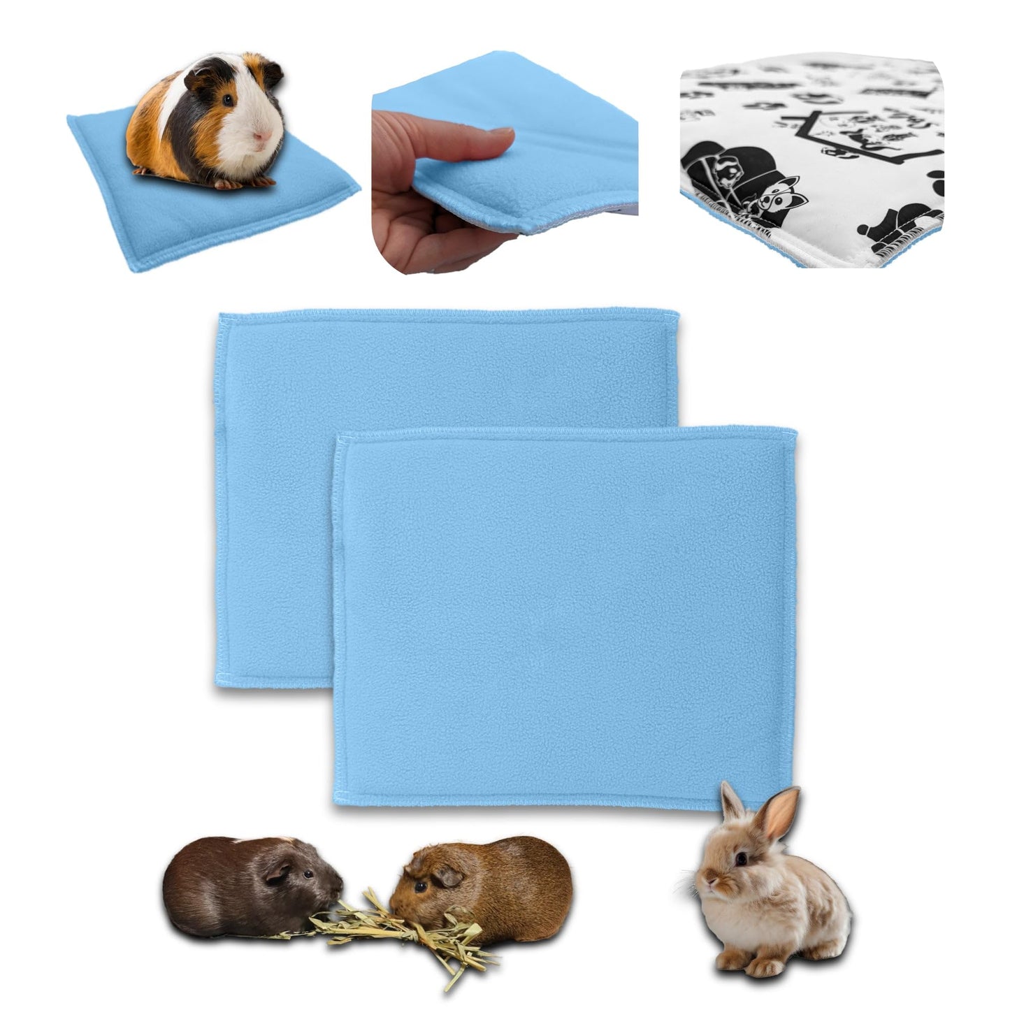 Promo-Paket – Fleece-Spielmatte für Meerschweinchen und Kaninchen – alles in einem, es ist eine Decke, ein riesiger Tunnel, ein Haus, ein Kissen und ein Bett – bequem – erhältlich in mehreren Farben und Größen