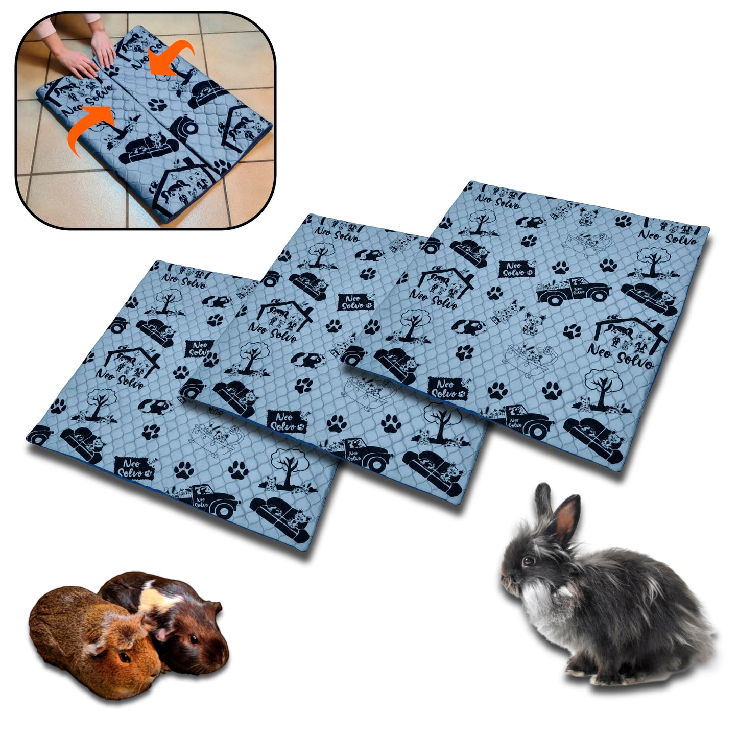 Pack multi-produits - Tapis Litière Polaire - Absorbant et Imperméable - Disponible en multiples couleurs et tailles