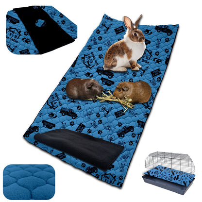 Tapis Litière Polaire pour Cochon d'Inde et Lapin - Absorbant et Imperméable - Facile à Nettoyer - Pour Cage et Enclos C&C - Disponible en multiples couleurs et tailles