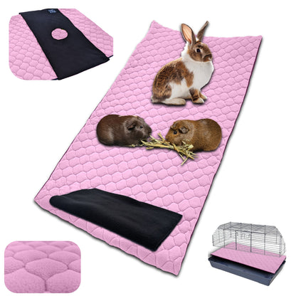 Tapis Litière Polaire pour Cochon d'Inde et Lapin - Absorbant et Imperméable - Facile à Nettoyer - Pour Cage et Enclos C&C - Disponible en 5 couleurs et 5 tailles