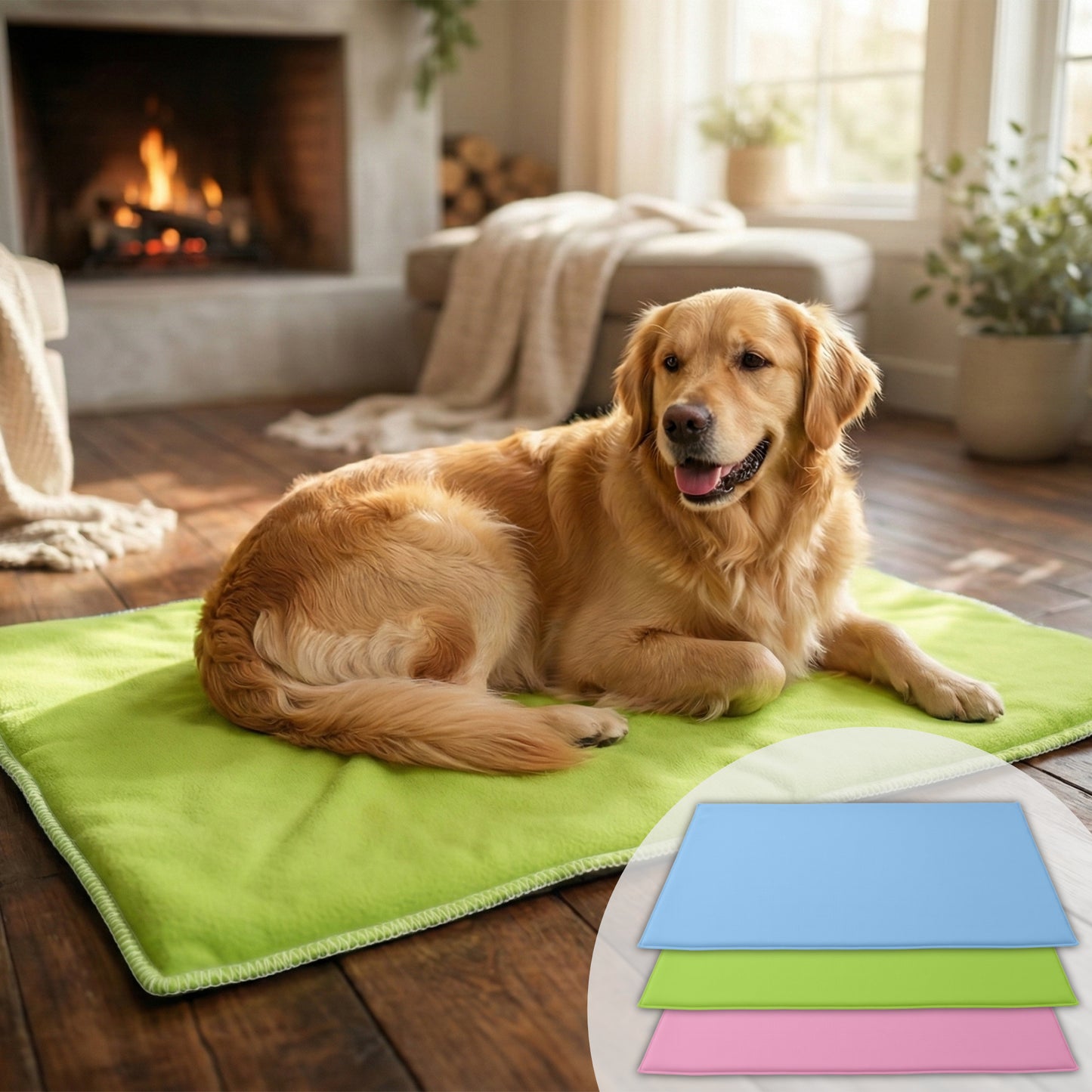 Coussin Réversible pour Chien et Chat - Face Polaire Douce et Absorbante et Face lisse et Fraiche en Polyester - Disponible en 3 couleurs et 4 tailles