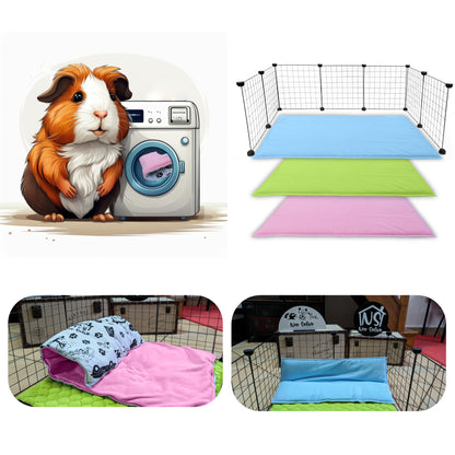 Tapis de jeu en Polaire pour Cochon d'Inde et Lapin - Tout en Un, c'est une Couverture, un Tunnel Géant, une Maison, un Coussin et un Lit - Confortable - Disponible en 3 couleurs et 6 tailles