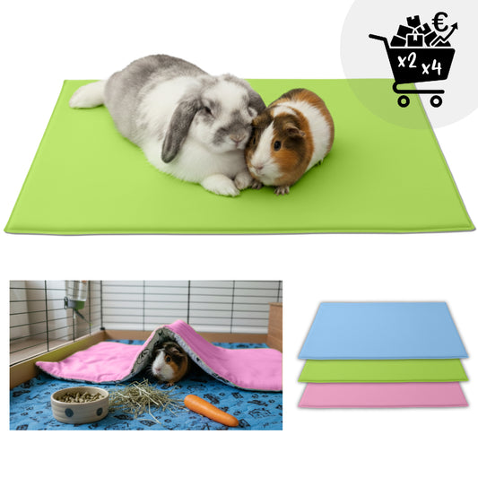 Pack Promo - Tapis de jeu en Polaire pour Cochon d'Inde et Lapin - Tout en Un, c'est une Couverture, un Tunnel Géant, une Maison, un Coussin et un Lit - Confortable - Disponible en multiples couleurs et tailles