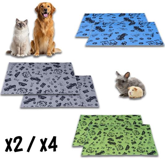 Pack Promo - Tapis Antidérapant et Absorbant - Apprentissage de la Propreté - Fond de Cage - Sous les Gamelles - Disponible en multiples couleurs et tailles